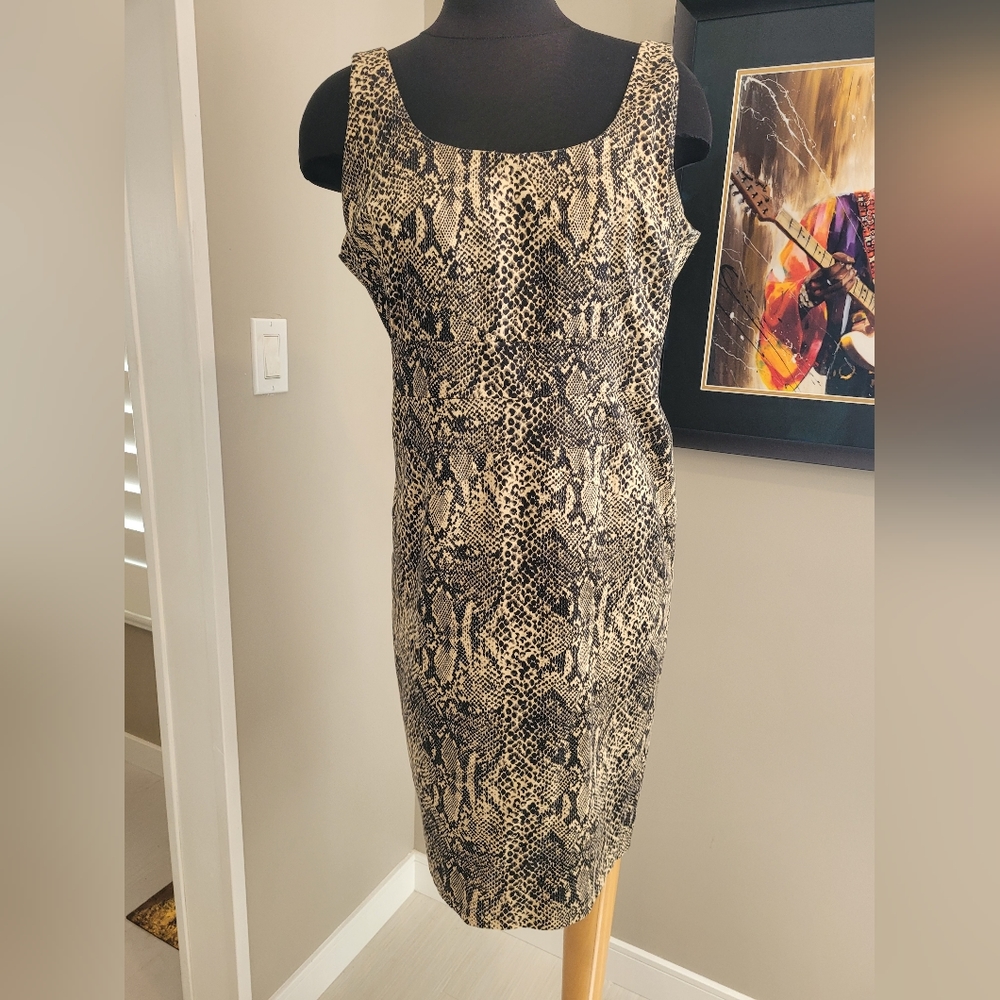 Michael Kors Snakeskin pattern sleeveless Sheath dress Size 16